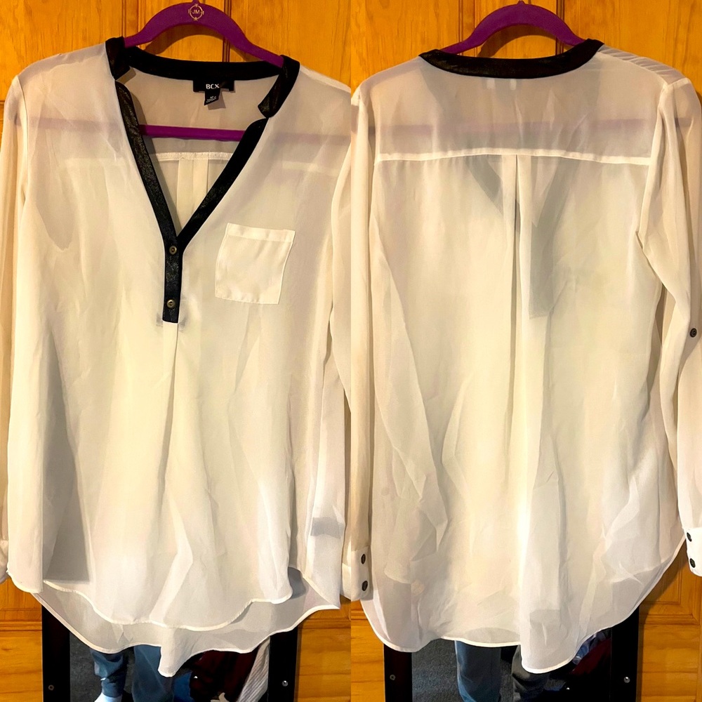 White and Black Sheer BCX top